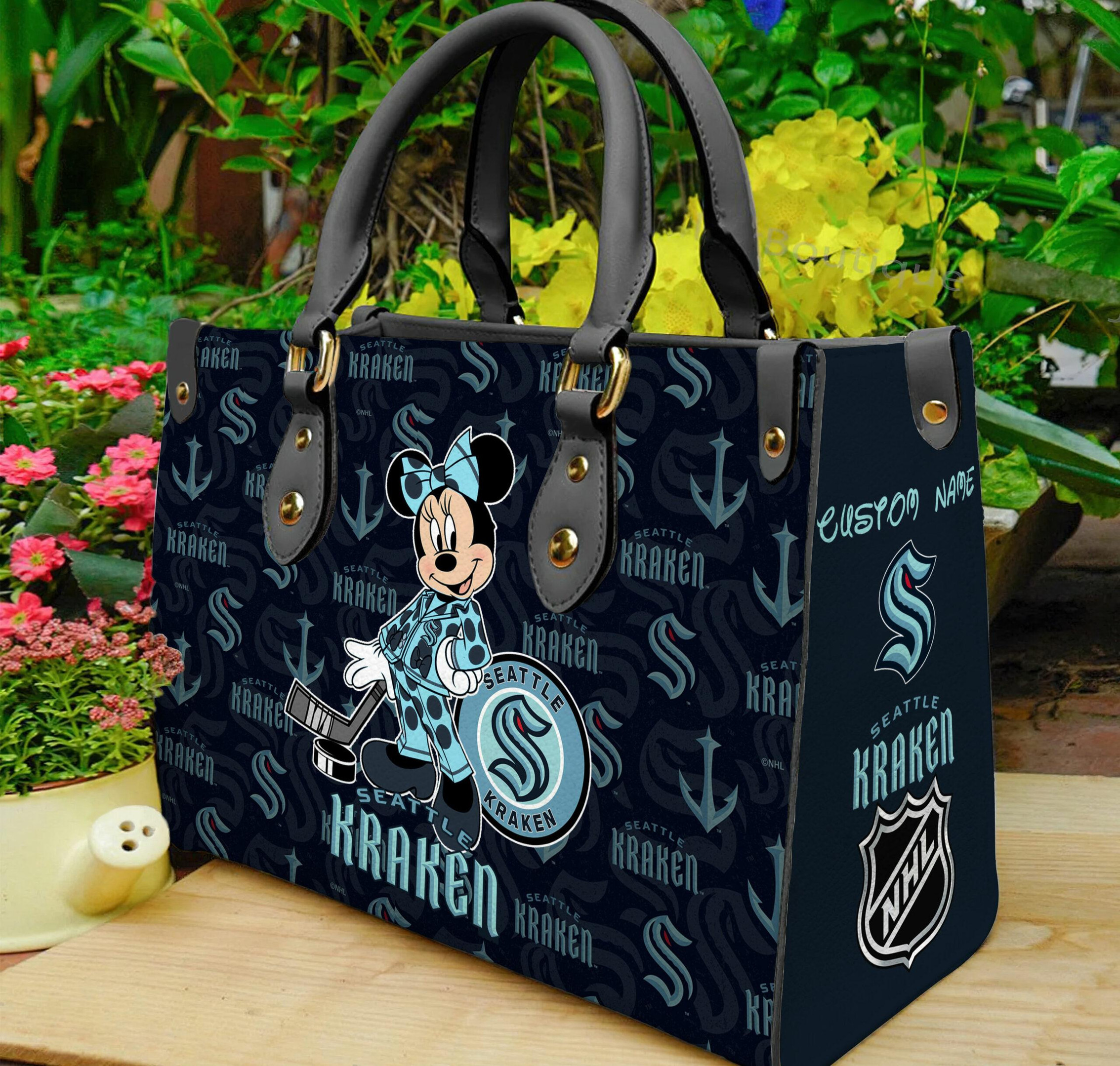 Seattle Kraken Minnie Women Leather Hand Bag