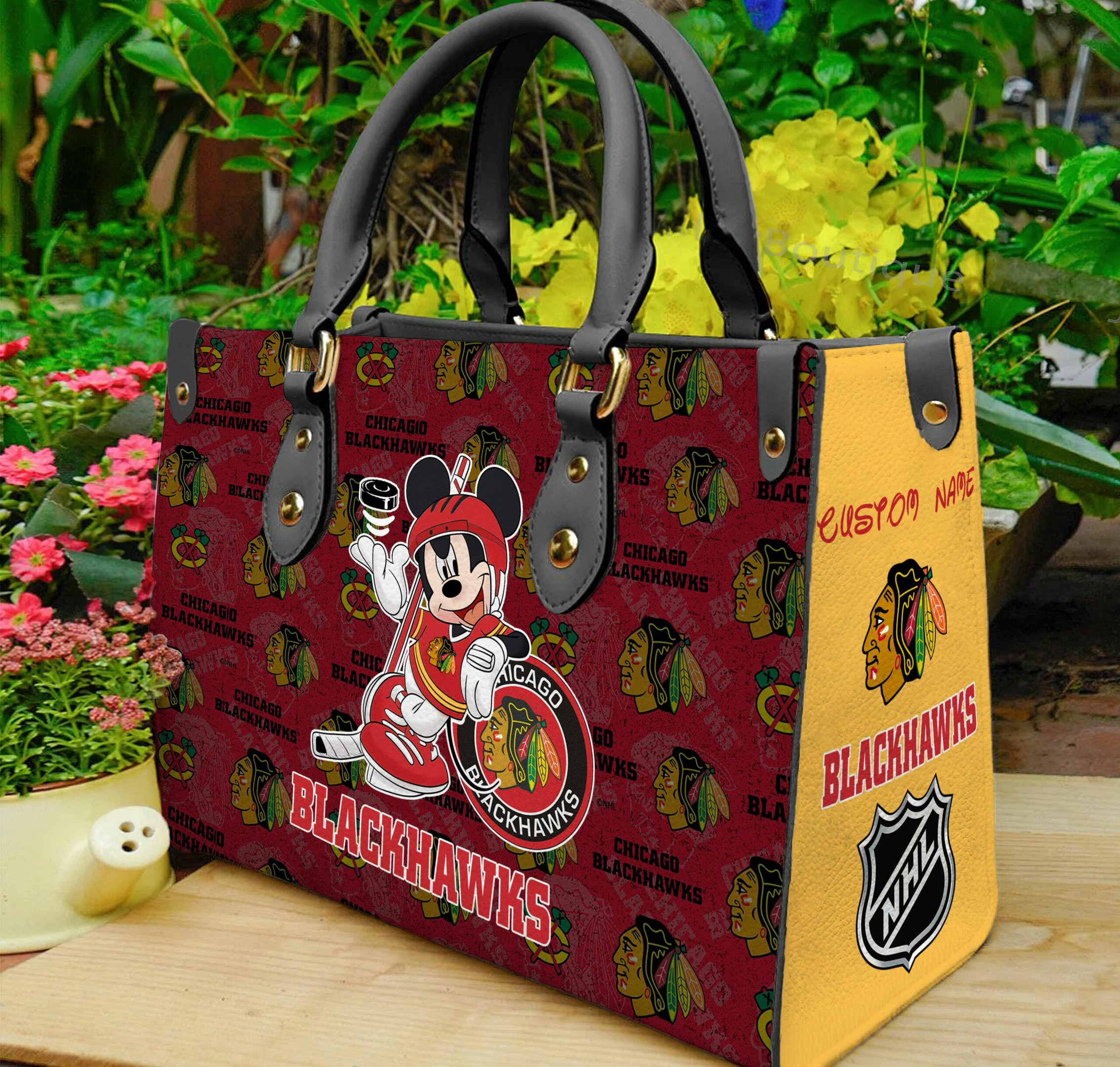 Chicago Blackhawks Mickey Women Leather Hand Bag