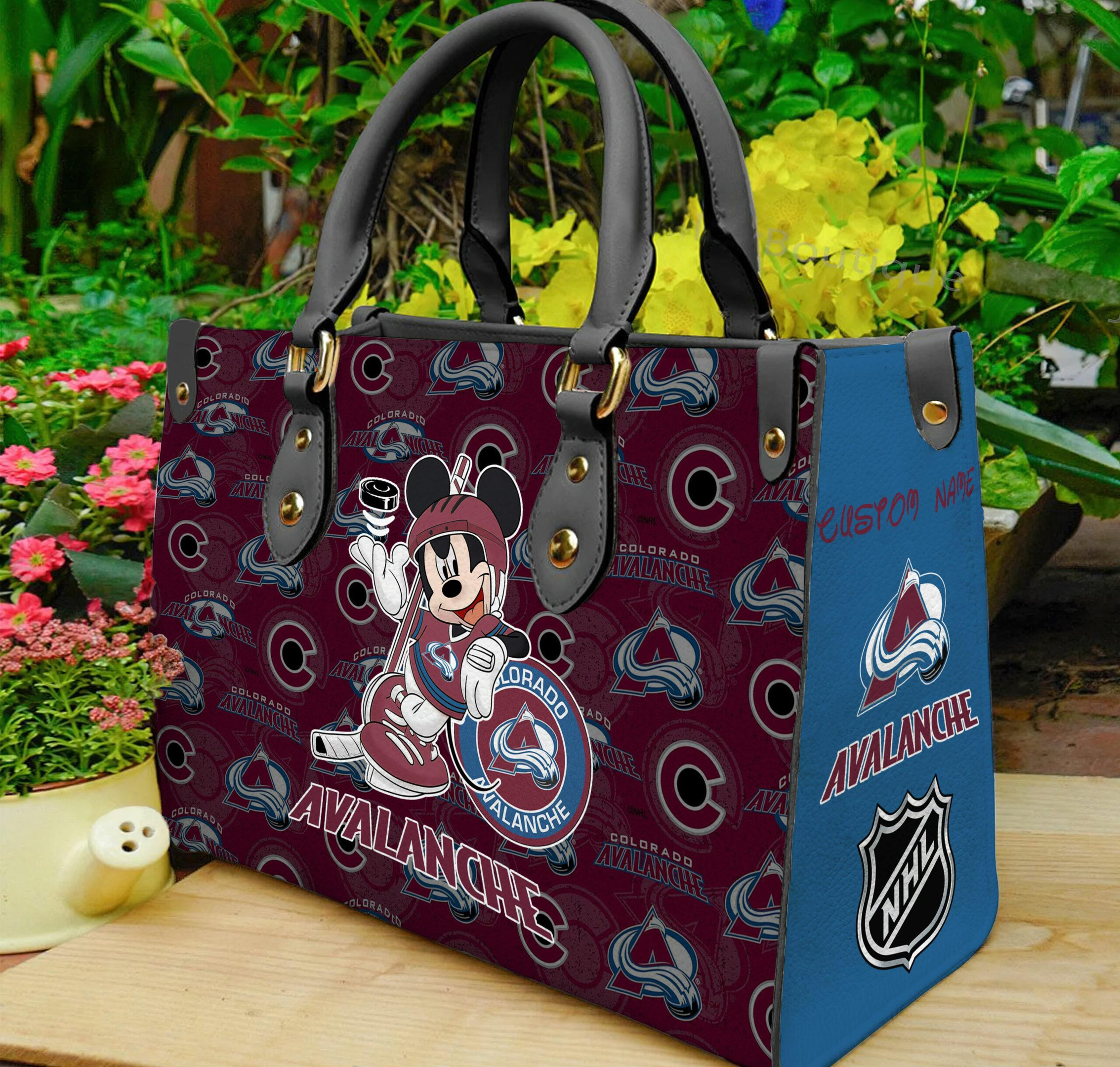 Colorado Avalanche Mickey Women Leather Hand Bag