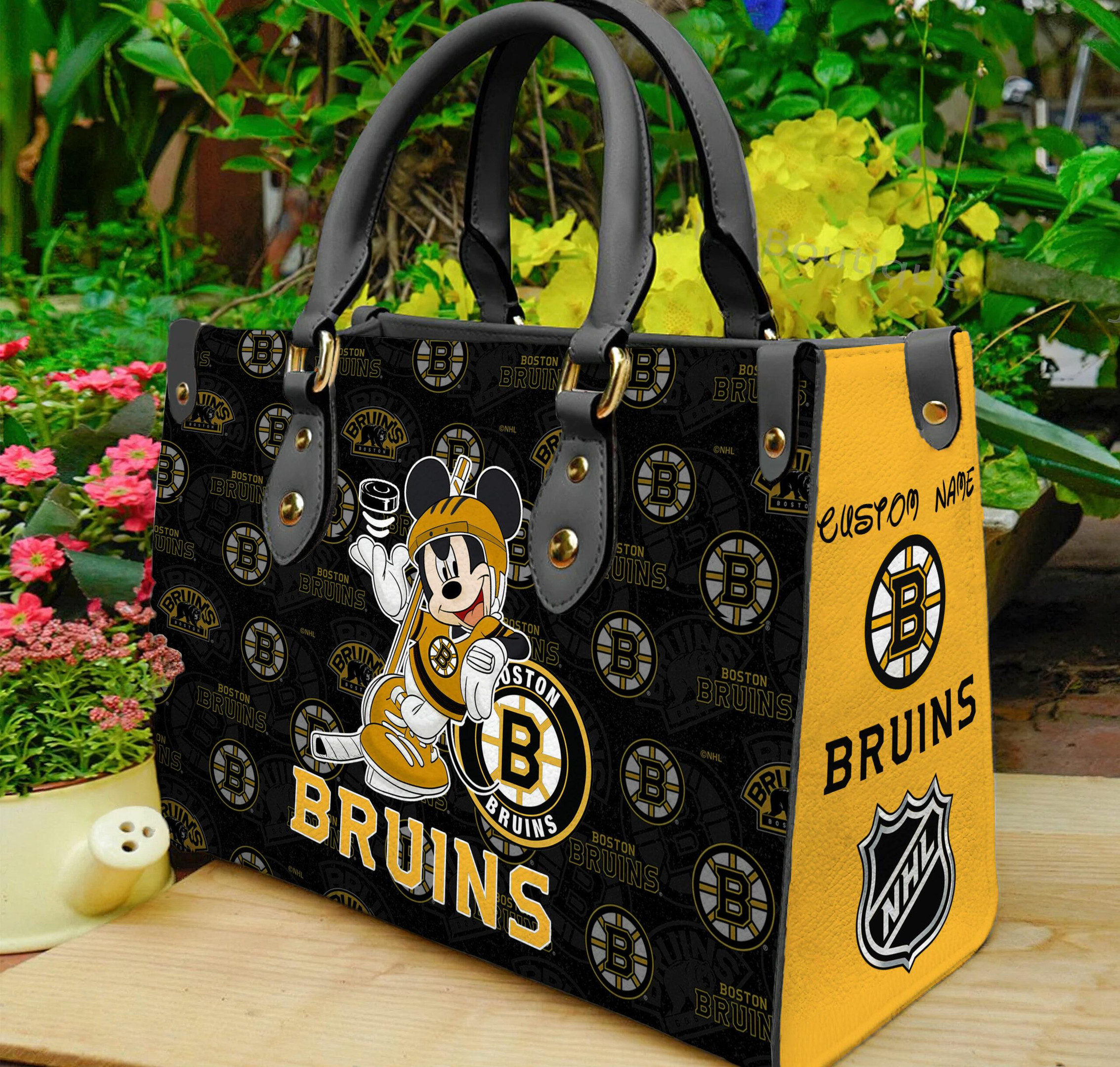 Boston Bruins Mickey Women Leather Hand Bag