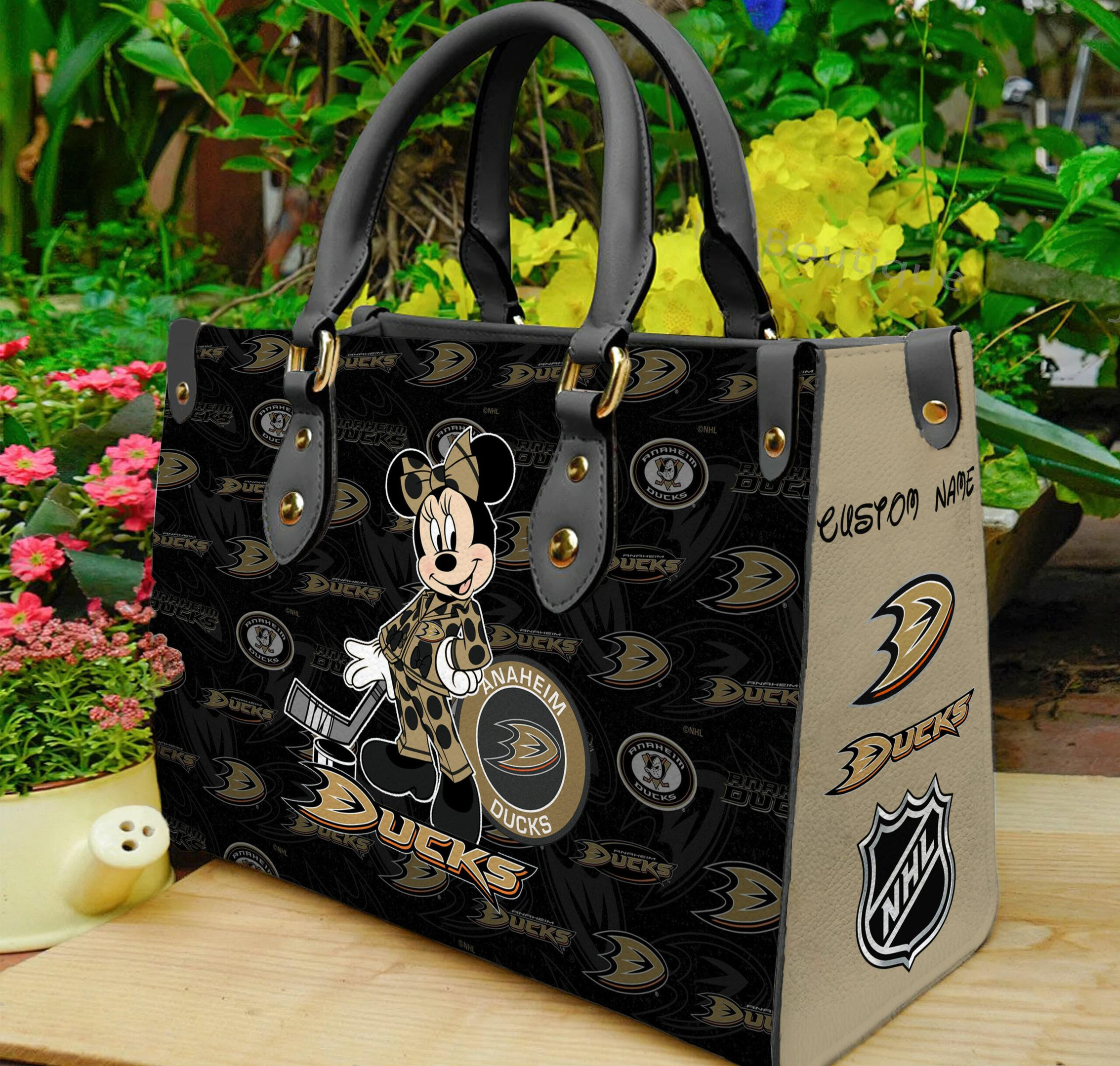 Anaheim Ducks Minnie Women Leather Hand Bag