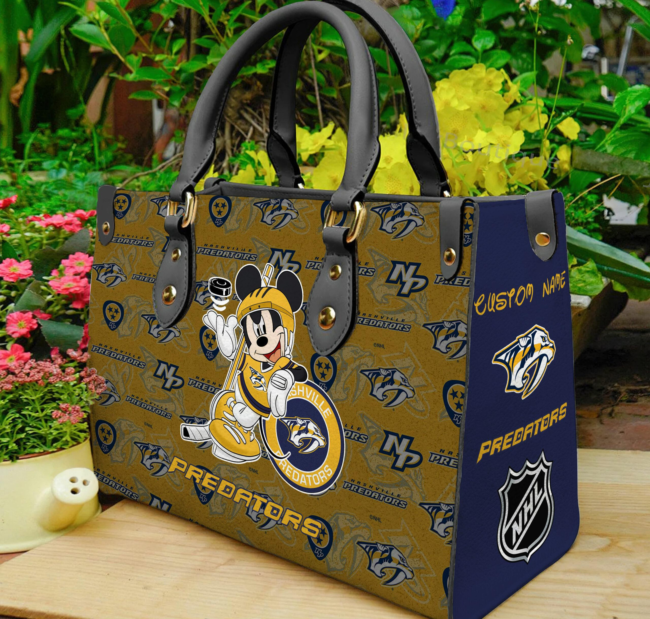 Nashville Predators Mickey Women Leather Hand Bag