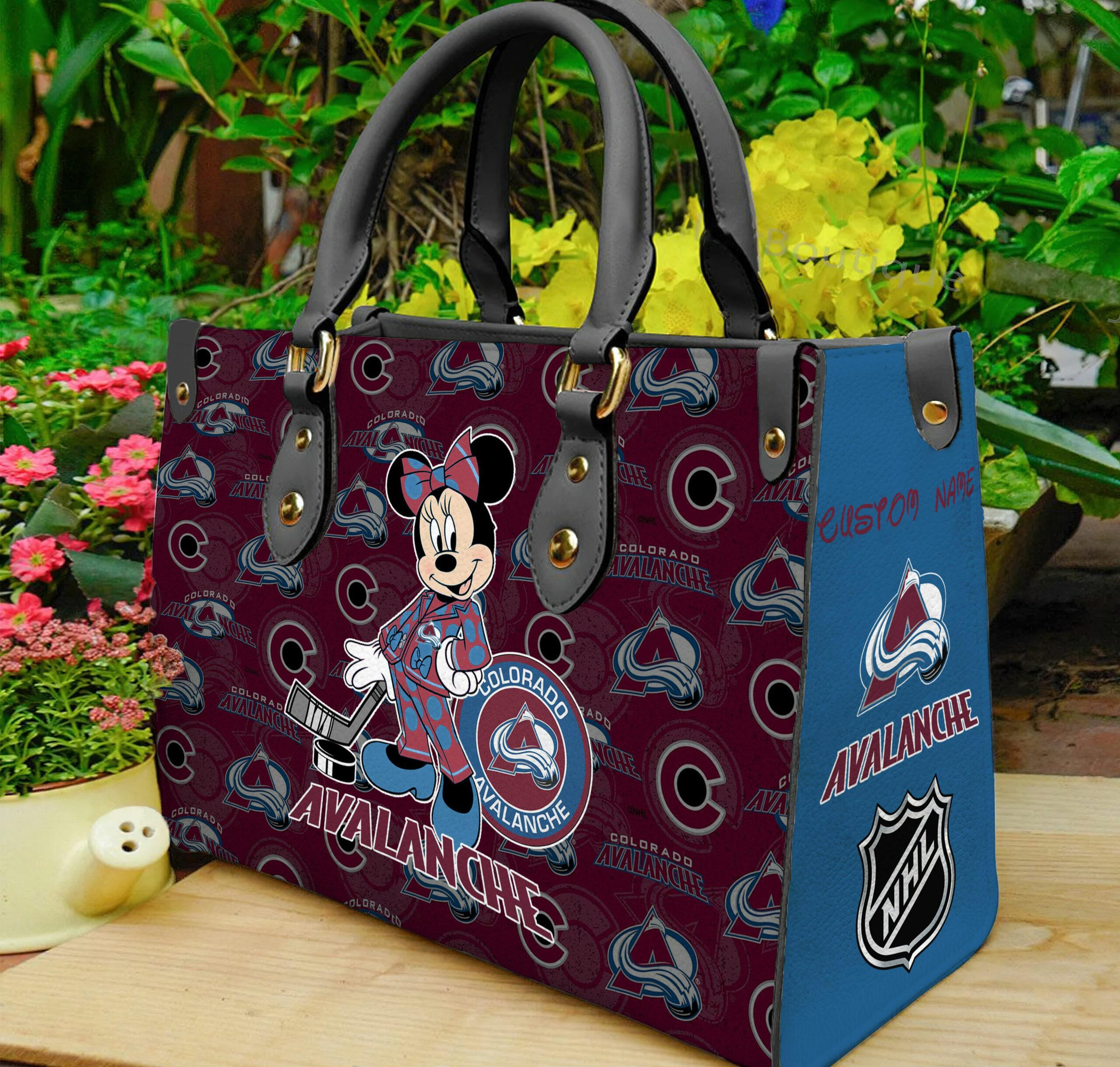 Colorado Avalanche Minnie Women Leather Hand Bag