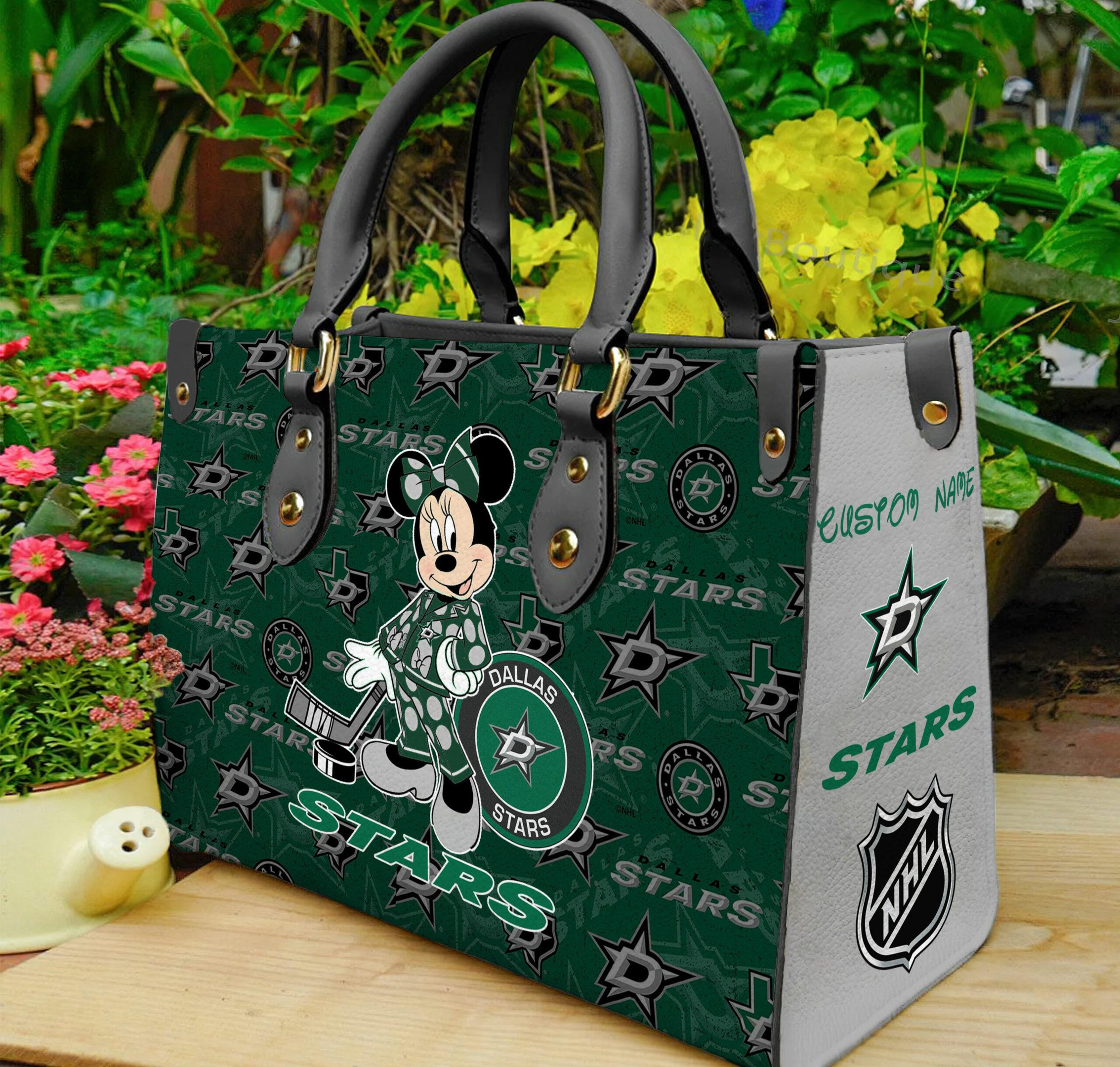 Dallas Stars Minnie Women Leather Hand Bag