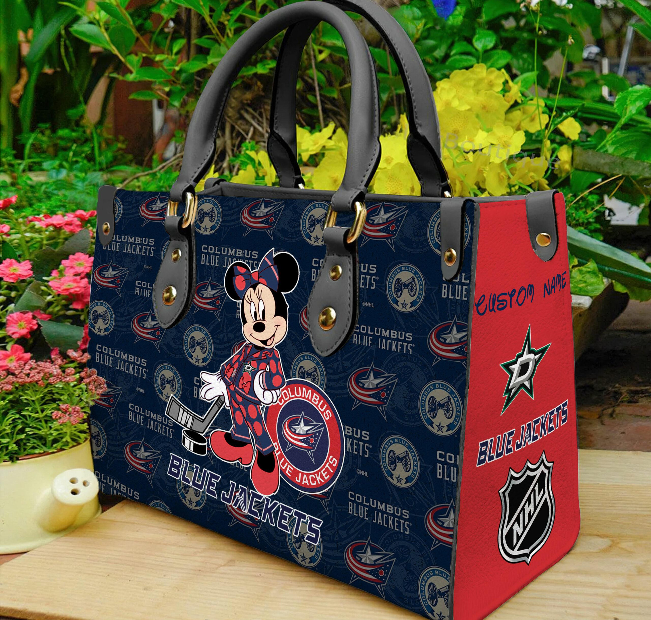Columbus Blue Jackets Minnie Women Leather Hand Bag