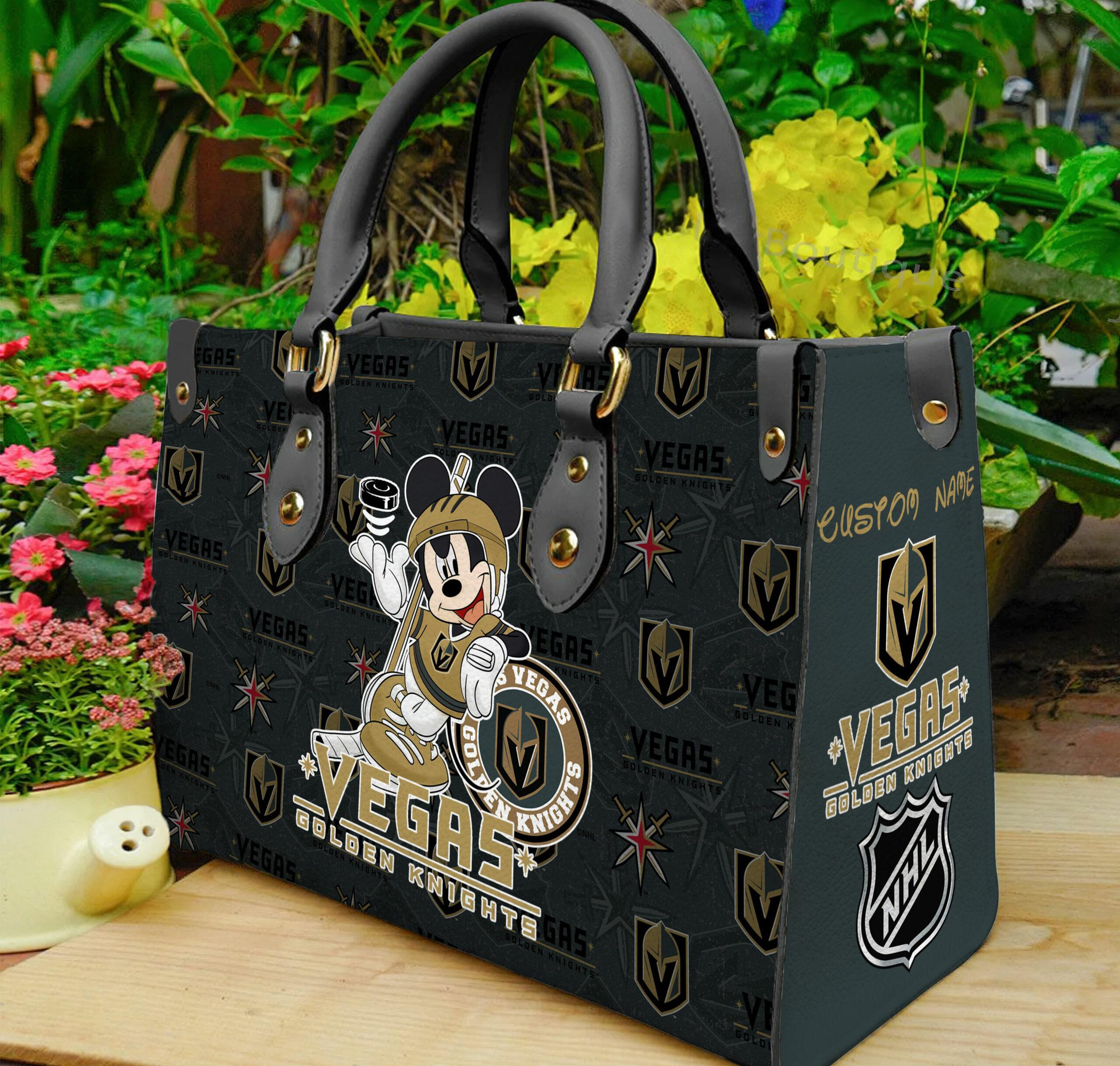 Vegas Golden Knights Mickey Women Leather Hand Bag