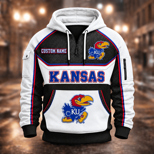 Kansas Jayhawks | Football Quarter Zip Hoodie K53395
