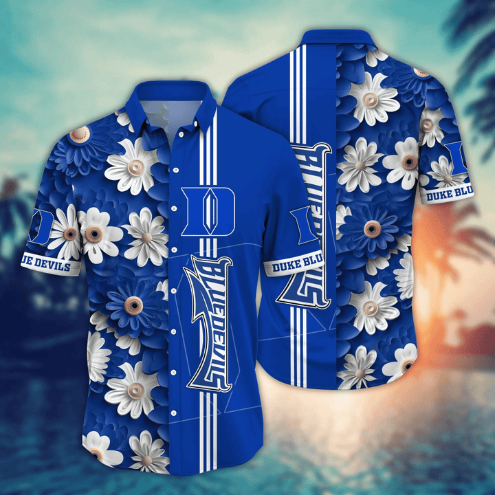 Duke Blue Devils NCAA2 Flower Hawaii Shirt And Tshirt For Fans, Summer Football Shirts NA49574