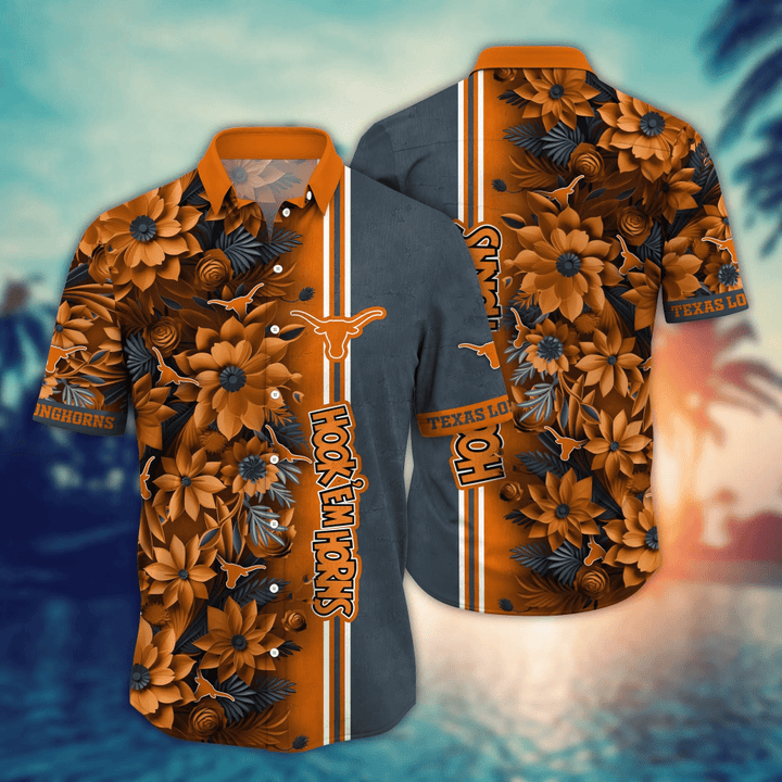 Texas Longhorns NCAA2 Flower Hawaii Shirt And Tshirt For Fans, Custom Summer Football Shirts NA49622