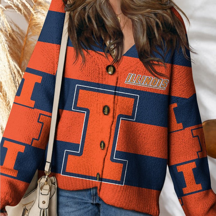 Illinois Fighting Illini | Unisex V-neck Knitted Fleece k77225