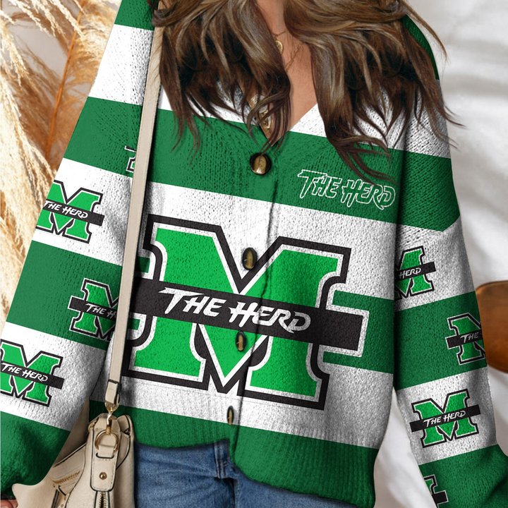 Marshall Thundering Herd | Unisex V-neck Knitted Fleece k77225