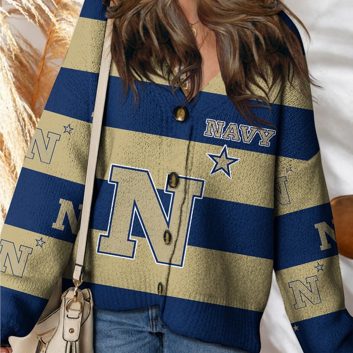 Navy Midshipmen | Unisex V-neck Knitted Fleece k77225