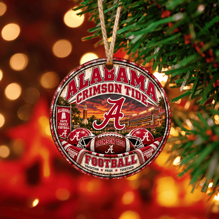 Alabama Crimson Tide Christmas Ceramic Decoration Ornaments