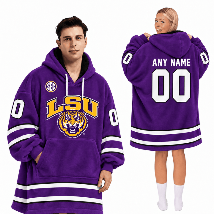 LSU TIGERS | Football Unisex Blanket Hoodie BH85632