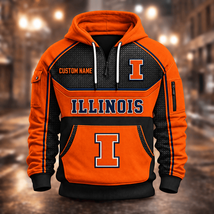 Illinois Fighting Illini | Football Quarter Zip Hoodie K53395