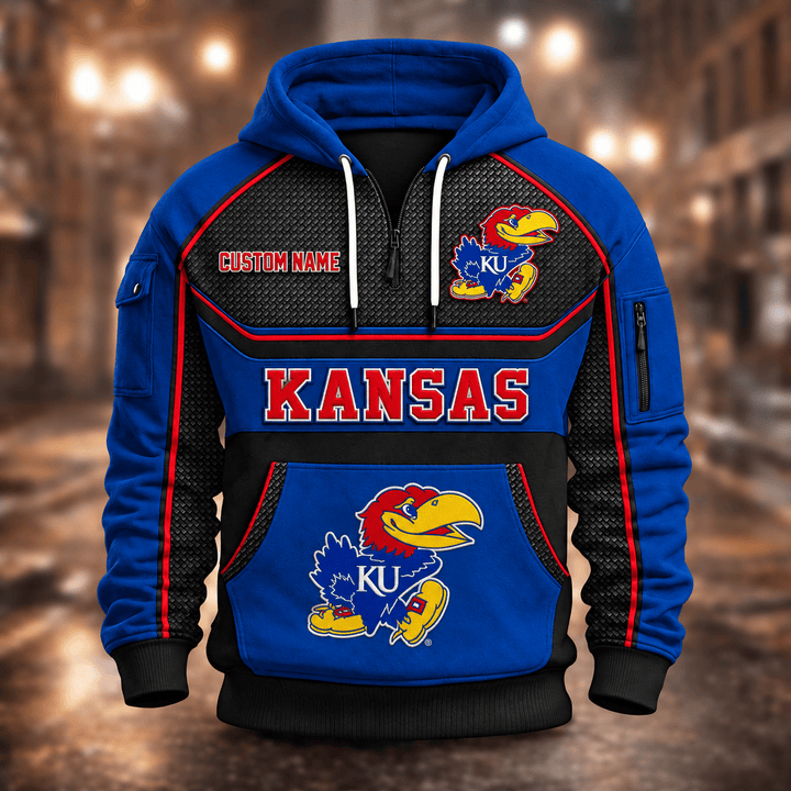 Kansas Jayhawks | Football Quarter Zip Hoodie K53395