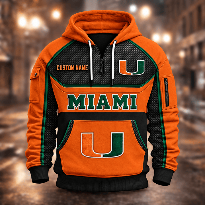 Miami Hurricanes | Football Quarter Zip Hoodie K53395