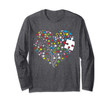 Autism Tree Hearts Long Sleeve Shirt Puzzle Autism Awareness
