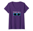 Womens Thelma Shirt Aqua Glasses Cute Matching Best Friends V-Neck T-Shirt