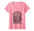 Womens Ganesh Black Line Drawing Lord Ganesha V-Neck T-Shirt