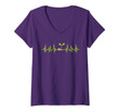 Womens Heartbeat Microgreens Vegan Sprouts Microgreen V-Neck T-Shirt
