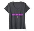 Womens Funny Witch Halloween Costume Dna 100% That Witch V-Neck T-Shirt