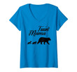 Womens Twin Mama Bear Mother's Day Gift For Mom Of Twins V-Neck T-Shirt