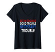 Womens Get In Good Necessary Trouble Congressman John Lewis Quote V-Neck T-Shirt