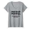 Womens Half Hood Half Holy V-Neck T-Shirt