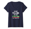 Womens Im Not Yelling I'm Just Italian That's How We Talk Funny V-Neck T-Shirt