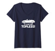 Womens It's Better Topless Cabriolet Car Folding Roof Convertible V-Neck T-Shirt