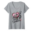 Womens Wild Hearts Cant Be Broken Animal Print Heart Women Graphic V-Neck T-Shirt