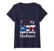 Womens I Love My Hot Puerto Rican Husband Puerto Rico T-Shirt V-Neck T-Shirt