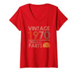 Womens Vintage Original Parts Birthday 1970 49th Retro Style V-Neck T-Shirt
