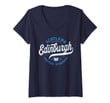 Womens Vintage Edinburgh Scotland V-Neck T-Shirt