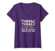 Womens How We Wonder What You Are - Twinkle Star Gender Reveal Cute V-Neck T-Shirt