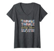 Womens How We Wonder What You Are - Twinkle Star Gender Reveal Cute V-Neck T-Shirt