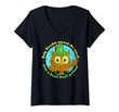 Womens Woodsy Owl Give A Hoot Don't Pollute Distressed V-Neck T-Shirt