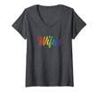 Womens Wifey Gay Marriage Lesbian Wedding Gift Lgbt Pride Bride V-Neck T-Shirt