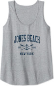 Jones Beach NY Vintage Navy Crossed Oars & Boat Anchor Tank Top