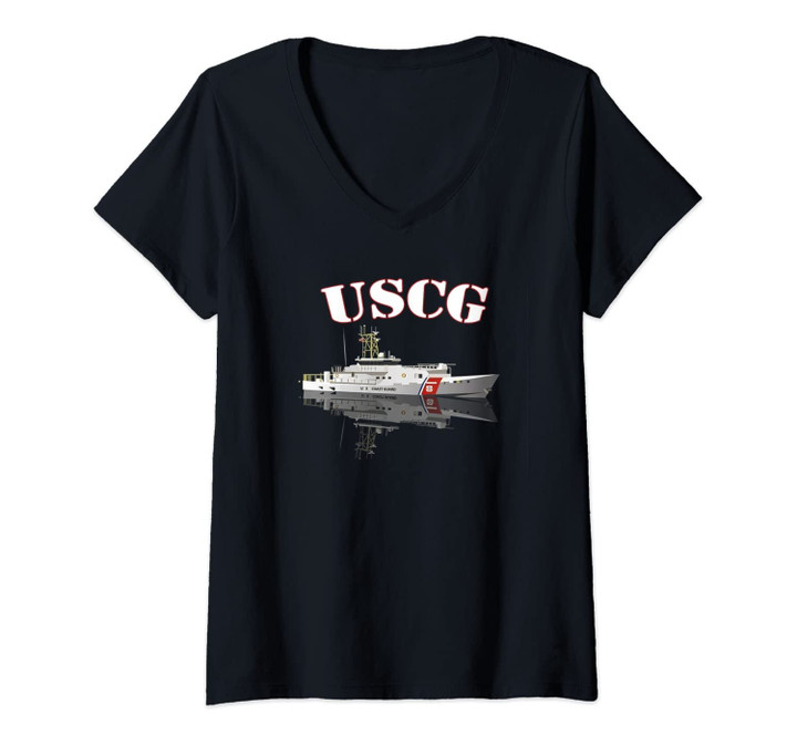 Womens U.S .Coast Guard Cutter T-Shirt V-Neck T-Shirt