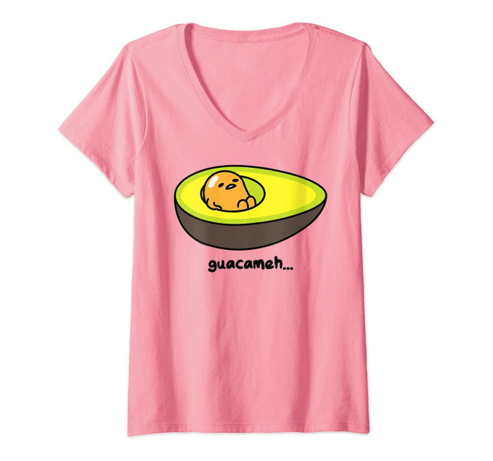 Womens Gudetama Guacameh Avocado Guacamole V-Neck T-Shirt