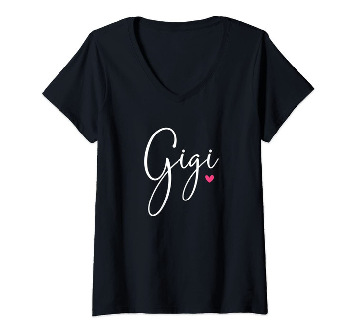 Womens Gigi Gift For Women Grandma Mother's Day Gifts Grandkids V-Neck T-Shirt