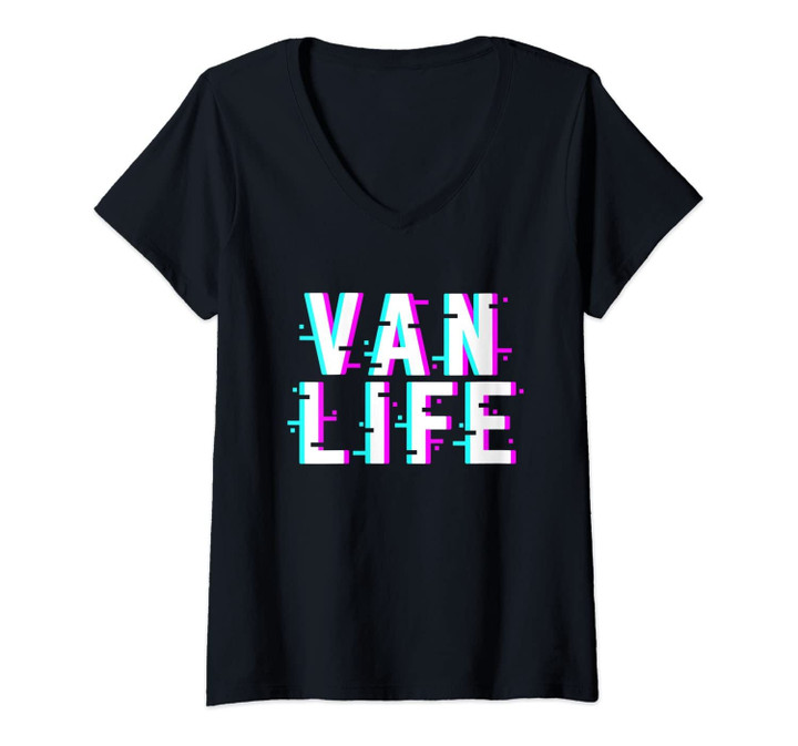Womens Van Life | Camper Van V-Neck T-Shirt