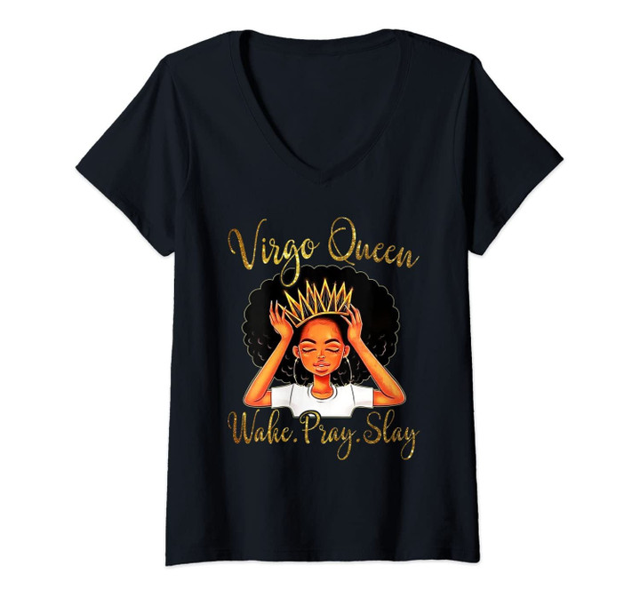 Womens Virgo Queens Are Born In August 23 - September 22 V-Neck T-Shirt