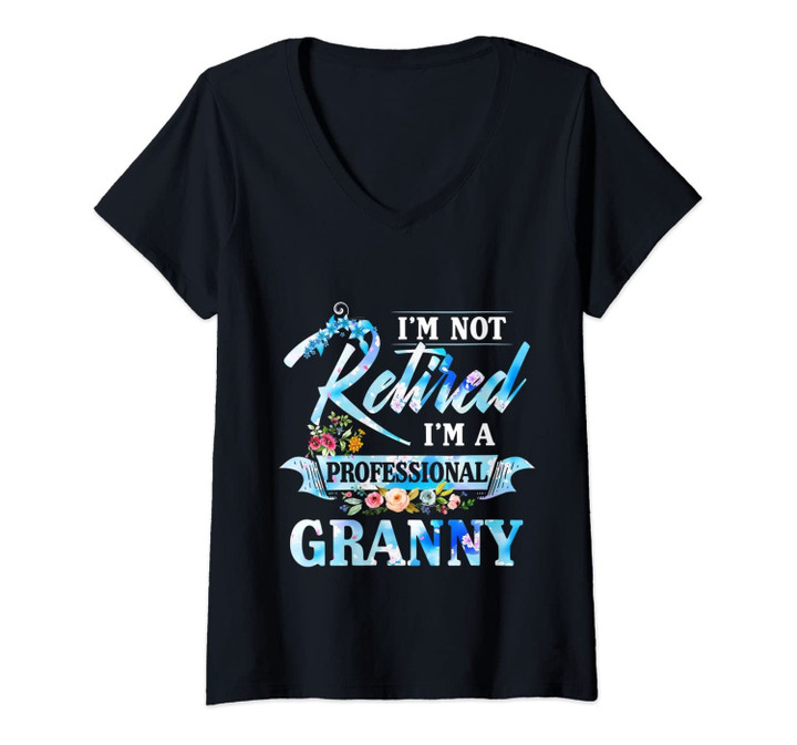 Womens I'm A Professional Granny Christmas Gift Mom Grandma V-Neck T-Shirt