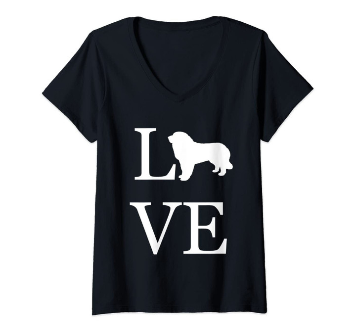 Womens I Love Great Pyrenees Dog Lover Pet Owner Gift Idea White V-Neck T-Shirt