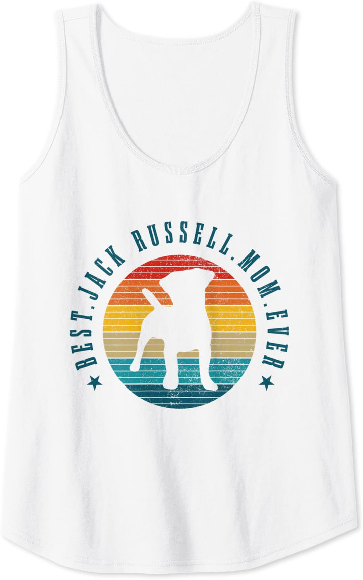 Womens Best Jack Russell Mom Ever Funny Dog Vintage Jack Russell Tank Top