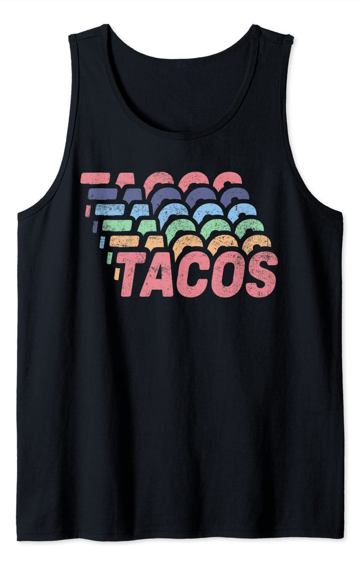 Retro Vintage Tacos Tuesday Mexican Food Party Fun Tank Top