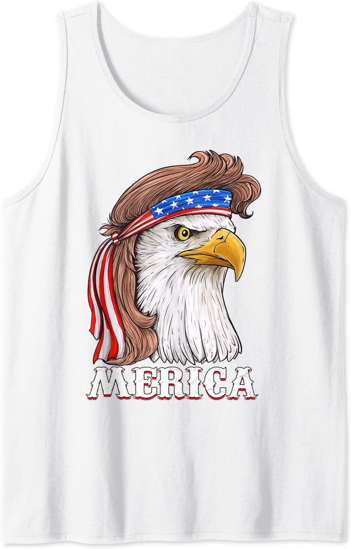 Eagle Mullet 4th Of July USA American Flag Merica Tank Top